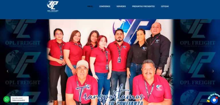 Sitio web OPL Freight — transporte y logística Saltillo