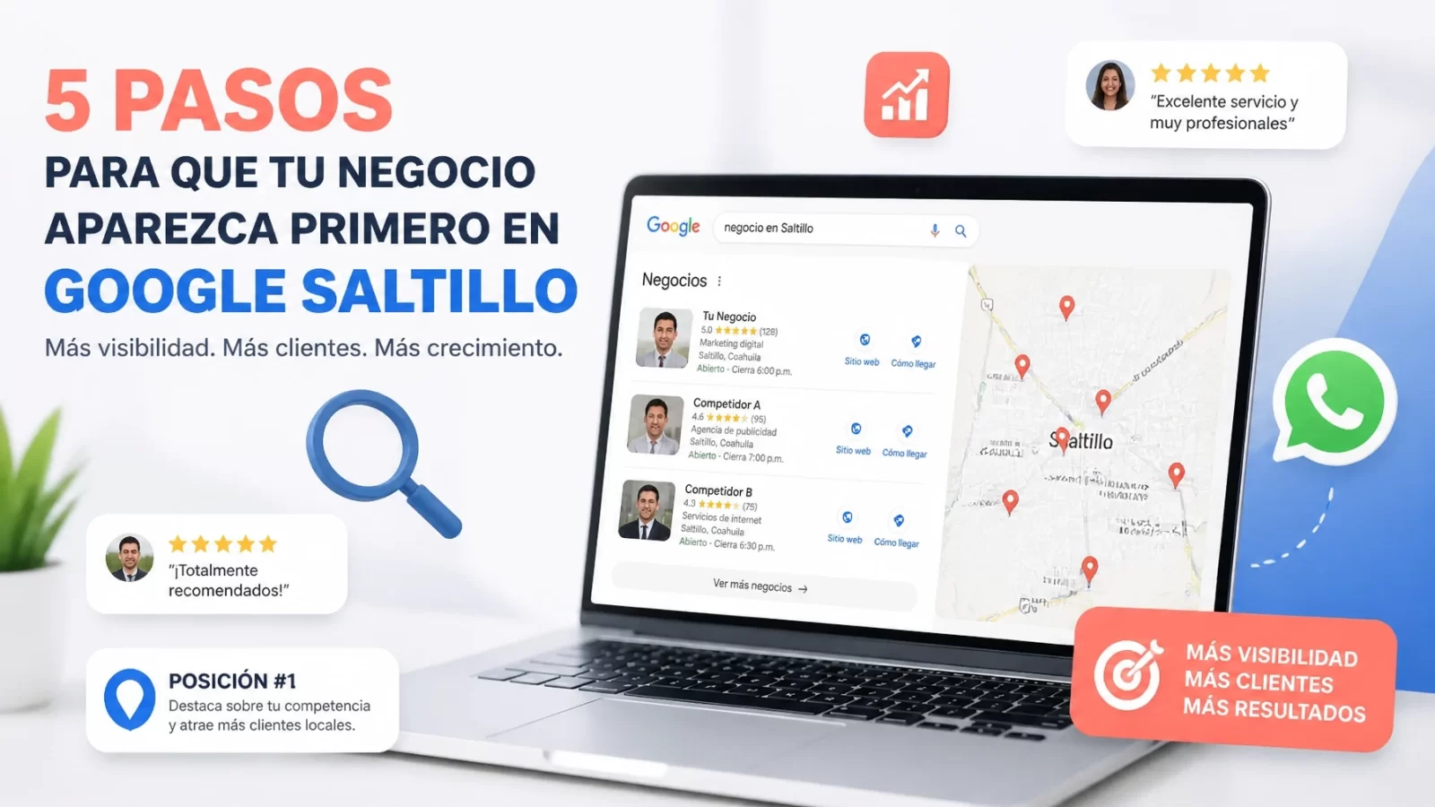 5 pasos para que tu negocio aparezca primero en Google Saltillo (Guía rápida de SEO local)