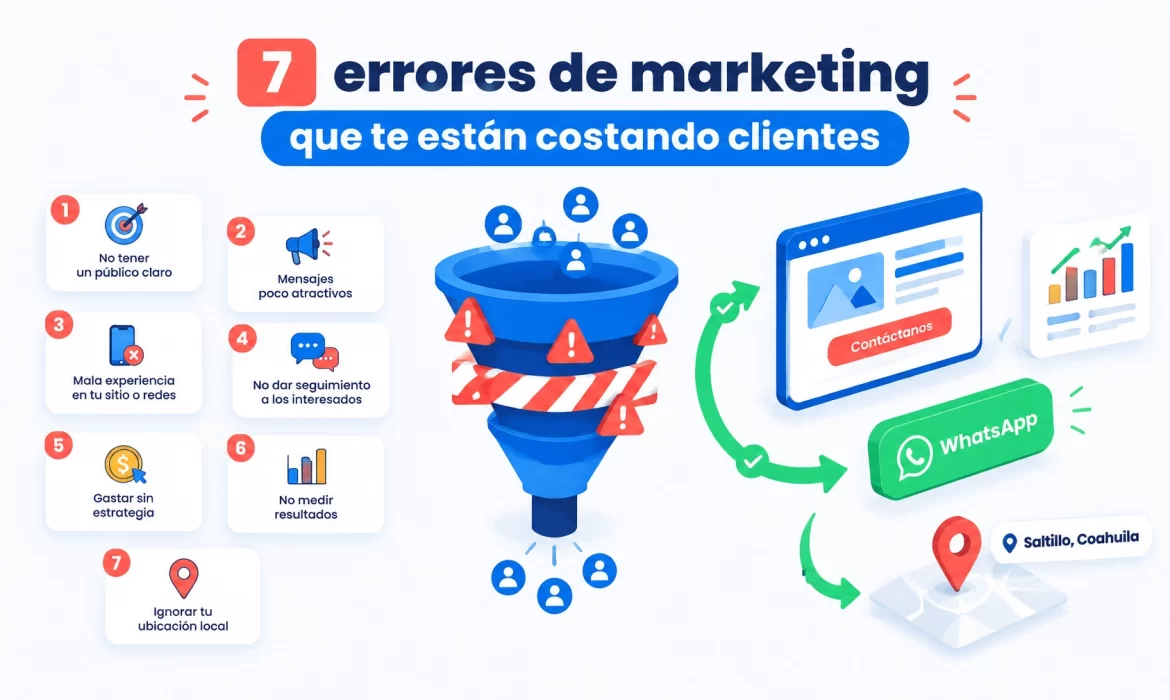 7 errores de marketing que le están costando clientes a los negocios de Saltillo (y cómo corregirlos)